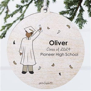 Graduation Guy philoSophies® Personalized Ornament- 3.75 Wood - 1 Sided - 27247-1W