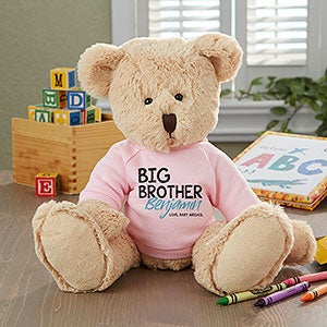 Big Brother Personalized Plush Teddy Bear- Pink - 27275-P