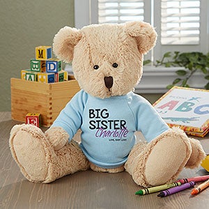 Big Sister Personalized Plush Teddy Bear- Blue - 27276-B