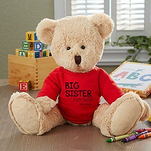 Big Sister Personalized Plush Teddy Bear- Red - 27276-R