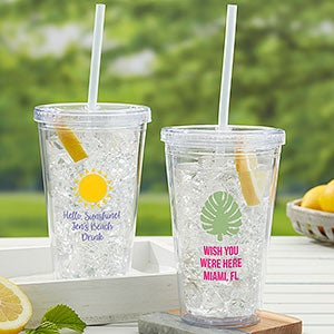 Choose Your Icon Personalized 17 oz. Summer Acrylic Insulated Tumbler - 27296