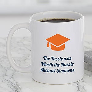 Graduation Icon Personalized Coffee Mug 11 oz White - 27306-S