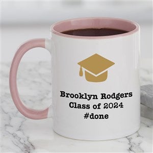 Graduation Icon Personalized Coffee Mug 11 oz Pink - 27306-P