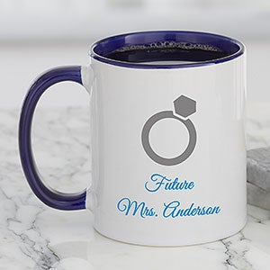 Wedding Icon Personalized Coffee Mug 11 oz Blue - 27309-BL