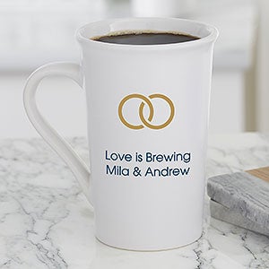Wedding Icon Personalized Latte Mug 16 oz White - 27309-U