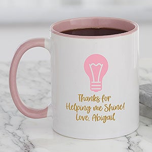 Teacher Icon Personalized Coffee Mug 11 oz Pink - 27311-P