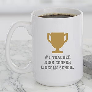 Teacher Icon Personalized Coffee Mug 15 oz White - 27311-L