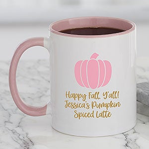 Fall Icon Personalized Coffee Mug 11 oz Pink - 27316-P