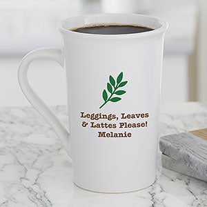 Fall Icon Personalized Latte Mug 16 oz White - 27316-U