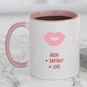 Valentines Day Icon Personalized Coffee Mug 11 oz Pink - 27317-P