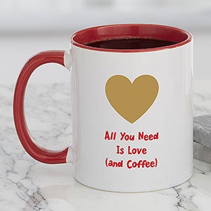 Valentines Day Icon Personalized Coffee Mug 11 oz Red - 27317-R