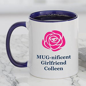 Valentines Day Icon Personalized Coffee Mug 11 oz Blue - 27317-BL