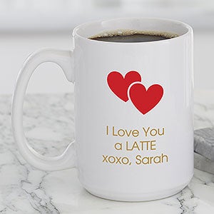 Valentines Day Icon Personalized Coffee Mug 15 oz White - 27317-L