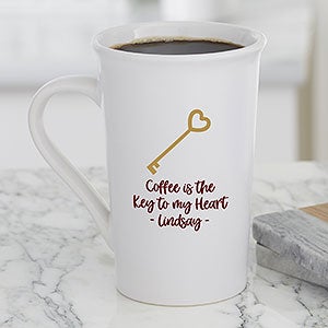 Valentines Day Icon Personalized Latte Mug 16 oz White - 27317-U