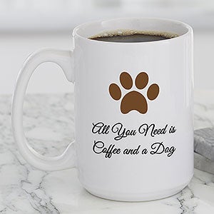 Pet Icon Personalized Coffee Mug 15 oz White - 27318-L