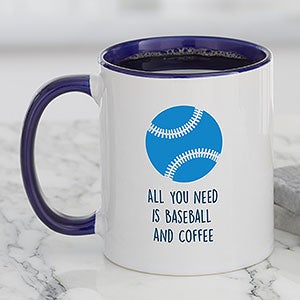 Sports Icon Personalized Coffee Mug 11 oz Blue - 27320-BL