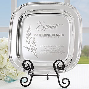 Retirement Personalized Silver Tray - 27392