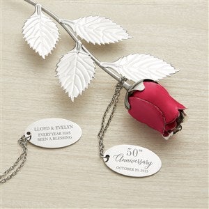 Anniversary Wishes Engraved Large Red Keepsake Rose - 27394-RedL