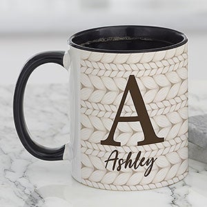 Sweater Monogram Personalized Coffee Mug 11 oz.- Black - 27406-B
