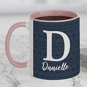Sweater Monogram Personalized Coffee Mug 11 oz.- Pink - 27406-P