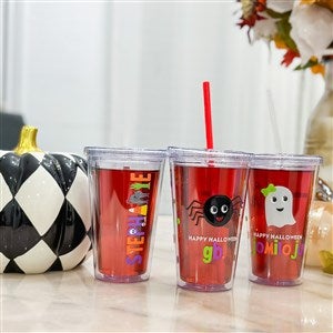 Personalized Halloween Tumbler With Straw, Custom Halloween Cups, Cute  Halloween Skinny Tumbler for Halloween Party Favors Halloween Gifts 