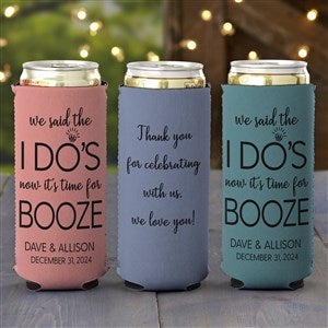 We Said The I Dos Personalized Wedding Slim Can Holder - 27424