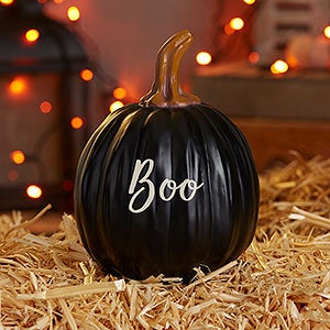 Boo, Spooky, Welcome Personalized Pumpkins - Small Black - 27462-SB