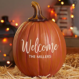 Boo, Spooky, Welcome Personalized Pumpkins - Large Orange - 27462-L
