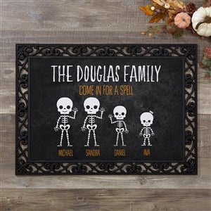 Skeleton Family Personalized Halloween Doormat - 18x27 - 27463