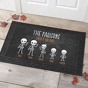 Skeleton Family Personalized Halloween 14-inch Throw Pillow