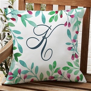 Spring Floral Personalized Outdoor Throw Pillow - 20”x20” - 27486-L