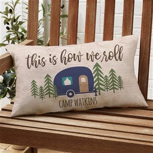 This Is How We Roll Personalized Lumbar Outdoor Throw Pillow - 12x22 - 27498-HWR-LB