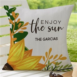 Summertime Sunflowers Personalized Outdoor Throw Pillow- 20”x20” - 27499-L