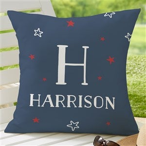 Stars  Stripes Personalized Outdoor Throw Pillow- 20”x20” - 27500-L