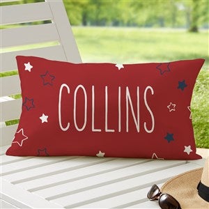 Stars & Stripes Personalized Lumbar Outdoor Throw Pillow - 12x22 - 27500-LB