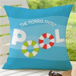 Pool Welcome Personalized Outdoor Throw Pillow- 20”x20” - 27501-L