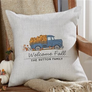 Classic Fall Vintage Truck Personalized Outdoor Throw Pillow - 16x16 - 27504