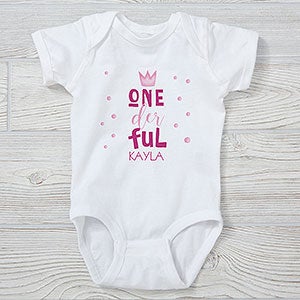 Onederful Girl First Birthday Personalized Baby Bodysuit - 27623-CBB