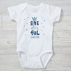Onederful Boy First Birthday Personalized Baby Bodysuit - 27624-CBB