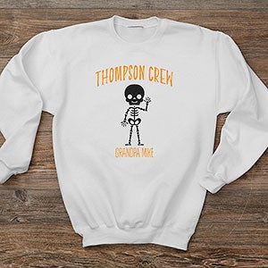 Skeleton Family Personalized Halloween Hanes Mens Crewneck Sweatshirt - 27705-S