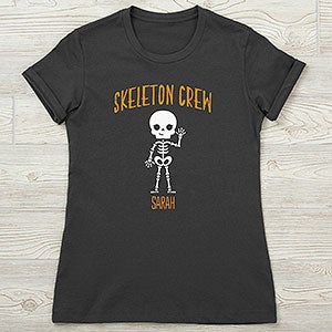 Skeleton Family Personalized Halloween Next Level Ladies Fitted Tee - 27706-NL