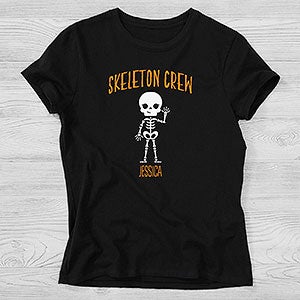Skeleton Family For Her Personalized Halloween Hanes® Ladies Fitted Tee - 27706-FT