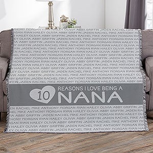 Reasons She Loves Being... Personalized 56x60 Woven Throw - 27725-A