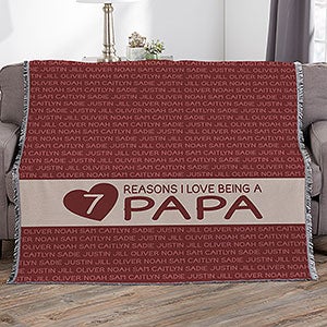 Reasons He Loves Being... Personalized 56x60 Woven Throw - 27726-A