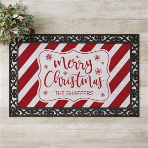 Red  White Christmas Personalized Doormat - 20x35 - 27734-M