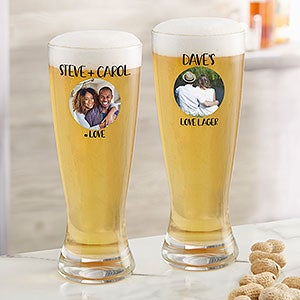 Photo Message For Couple Personalized 23oz. Pilsner Glass - 27805-P