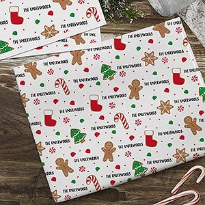 Baking Spirits Bright Personalized Wrapping Paper Sheets - 27812-S