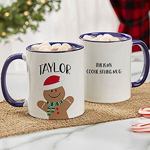 Baking Spirits Bright Personalized Christmas Mug 11 oz Blue - 27815-BL