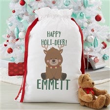 Holly Jolly Characters Personalized Reindeer Santa Sack - 27833-R