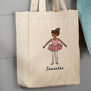 Ballerina Personalized Canvas Tote Bag - 14x10 - 27836-S
